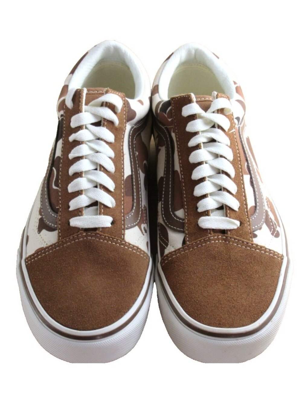 Vans Women's Old Skool Duck Camo Brown White Canvas Suede shoes Size 9 NEW - Picture 3 of 7